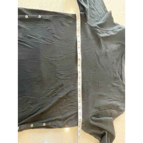 J Jill Black Perfect Pima Cotton Side Button 3/4 Sleeve Size Medium - Picture 7 of 8